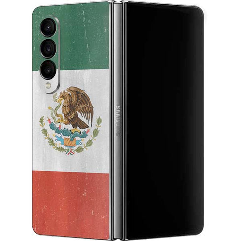 Mexico Flag Distressed Galaxy Z Fold4 5G Skin